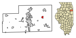 Location of Momence in Illinois