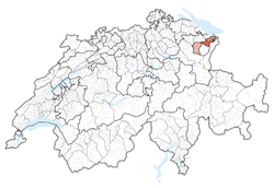 Map of Switzerland, location of کانتون آپنتسل آوسرهودن highlighted