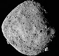 Image 4 101955 Bennu Photograph credit: NASA / OSIRIS-REx 101955 Bennu is a carbonaceous asteroid discovered by the Lincoln Near-Earth Asteroid Research project in 1999. Bennu has a roughly spheroidal shape, an effective diameter of about 484 m (1,588 ft), and a rough, boulder-strewn surface. It is a potentially hazardous object, with a cumulative 1-in-2,700 chance of impacting Earth between 2175 and 2199. It is named after the Bennu, an ancient Egyptian bird deity associated with the Sun, creation, and rebirth. This mosaic image of Bennu consists of twelve PolyCam images taken by NASA's OSIRIS-REx spacecraft from a range of 24 km (15 mi). The primary goal of the mission is to collect a sample from the asteroid's surface, which is scheduled to take place on October 20, 2020, and return the sample to Earth for analysis. More selected pictures