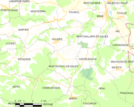 Mapa obce Montastruc-de-Salies