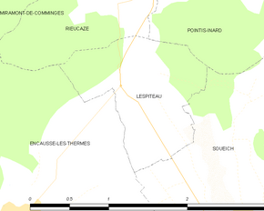 Poziția localității Lespiteau