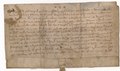 Cropped image of the town charter of Jönköping, dated 1284.