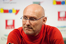 Bernard Laporte after a Top 14 game at Oyonnax in 2014