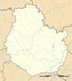 Mapa konturowa Côte-d’Or, na dole nieco na prawo znajduje się punkt z opisem „Boncourt-le-Bois”