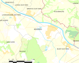 Mapa obce Bessières