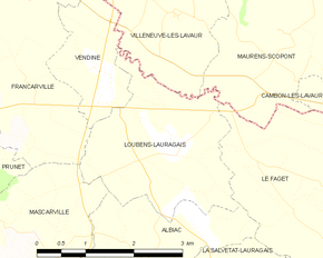 Poziția localității Loubens-Lauragais