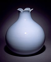 Vase in the form of a Pomegranate, Yongzheng reign (1722–1735), "claire-de-lune glaze"