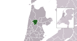 Highlighted position of Dijk en Waard in a municipal map of North Holland