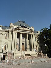 The damaged Museum of Contemporary Art in Chile