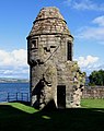 At Newark Castle, Port Glasgow, a corner tower of the outer defensive wall was converted to a doocot in 1597 when the wall was demolished.