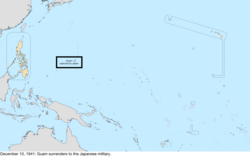 Map of the change to the United States in the Pacific Ocean on December 10, 1941