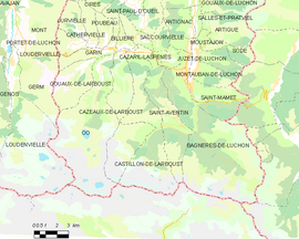 Mapa obce Castillon-de-Larboust