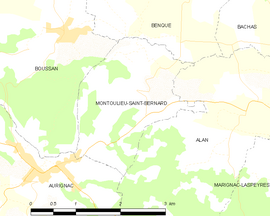 Mapa obce Montoulieu-Saint-Bernard