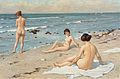 Beach Scenery with bathing women, Unknown date