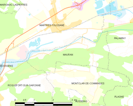 Mapa obce Mauran