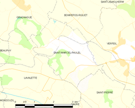 Mapa obce Saint-Marcel-Paulel