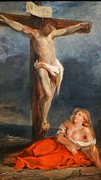Sainte Marie Madeleine au pied de la croix par Delacroix.