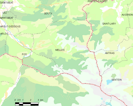 Mapa obce Melles