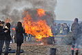 Burning Christmas trees on New Years at Golden Gardens Park, Seattle, Washington