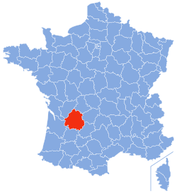 Location of Dordogne in France