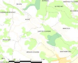 Mapa obce Laffite-Toupière