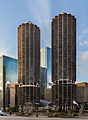 Image 8Marina City is a mixed-use residential-commercial building complex in downtown Chicago. The complex, designed by Bertrand Goldberg and completed in 1964, consists of two corncob-shaped 179 m, 65-story towers. Photo credit: Diego Delso (from Portal:Illinois/Selected picture)