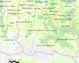 Mapa obce Cazeaux-de-Larboust