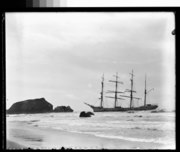 The four masted steel barque 'Gifford' wrecked at Mussel Rock in 1904.[16]