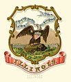 Image 9The coat of arms of Illinois as illustrated in the 1876 book State Arms of the Union by Louis Prang. Image credit: Henry Mitchell (illustrator), Louis Prang & Co. (lithographer and publisher), Godot13 (restoration) (from Portal:Illinois/Selected picture)