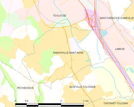 Mapa obce Ramonville-Saint-Agne