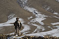 An Afghan Local Police officer patrols a checkpoint in Kajran district, 2012.