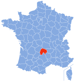 Localizacion de Cantal en França