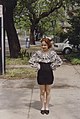 Image 50Young woman standing on sidewalk, Uptown New Orleans, 1992. (from 1990s in fashion)