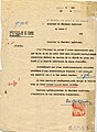 A Bảo Đại 14 (1939) letter from the Ministry of Rites and Public Works to the Resident-Superior of Annam informing him that Léon Sogny will be given the noble title "Baron of An Bình".