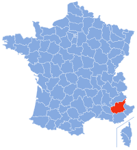 Localizacion deis Aups de Provença Auta en França