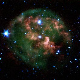 'n Infraooi foto van NGC 246 deur die Spitzer-ruimteteleskoop (Nasa/JPL).