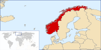 Noorwegen gesitueerd in Noord-Europa