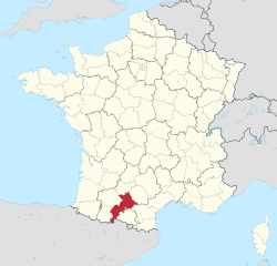 Augšgaronnas atrašanās vieta Francijā