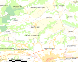 Mapa obce Saux-et-Pomarède