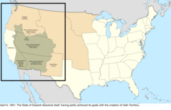 Map of the change to the United States in central North America on April 5, 1851