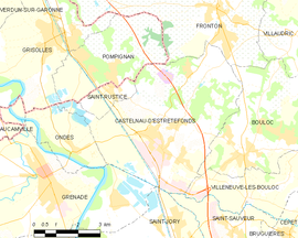 Mapa obce Castelnau-d’Estrétefonds
