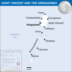 Lokasi Saint Vincent dan Grenadines