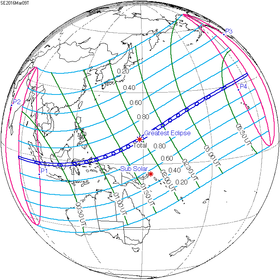 Carte générale de l'éclipse.