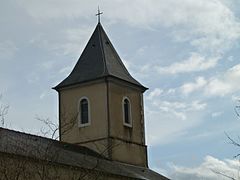 Clocher de l'église de Limendous.JPG