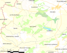 Mapa obce Lautignac