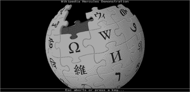 Wikipedia logo rendered at 720 × 348 without aspect ratio correction