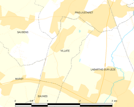 Mapa obce Villate