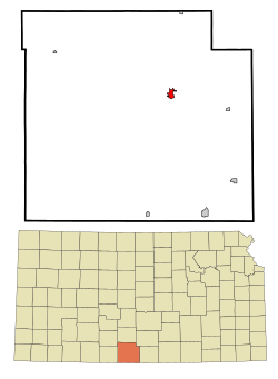 Location within Barber County and Kansas