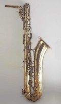 A baritone saxophone.