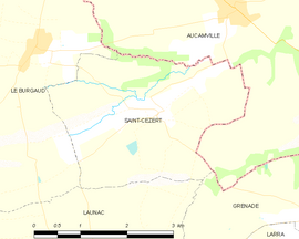 Mapa obce Saint-Cézert